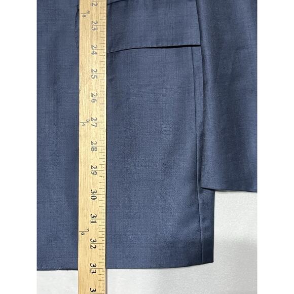 Peter Millar 46T Mens Blue Wool Suit Jacket Blazer Sport Coat Canada 2 Button - Picture 9 of 16